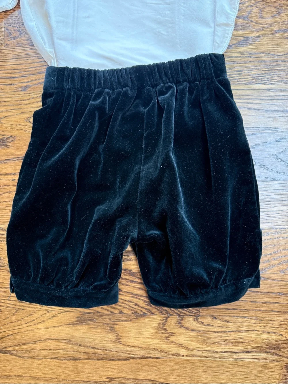 Vintage Frances Johnston Silk Heirloom Top Black Velvet Toddler Shorts 18 Mths